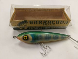 Vintage Florida Barracuda Topper Zaragossa Bass Fishing Lure W/box Blue Boy