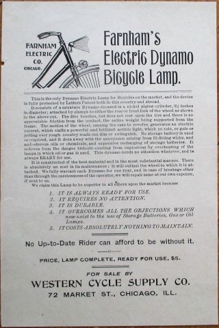 Bicycle 1890s Advertising/brochure: Farnham 