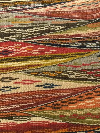 Antique Geometric Tribal Kilim Hand - Woven Multi Color 43” By 63” Wool Area Rug