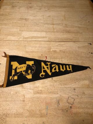 Vintage Navy Large Felt Pennant Goat Us Naval Academy United States Get Em