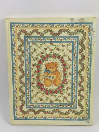 Vintage Gibson 1986 Lucy Rigg Bear Baby 1st Year Memory Book Family Tree