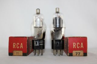 Matched Nib Pair 1950s Vintage Rca Type 77 Sub 6c6 Test Very Strong 108 Nos