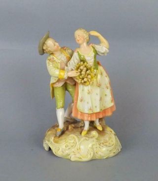 Antique Porcelain German Volkstedt Dresden Figurine Of Young Couple