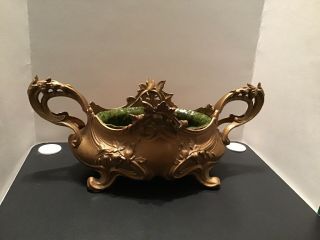 Art Nouveau Centerpiece,  Bowl,  Planter,  Marked Depose 502,  W/porcelain Liner