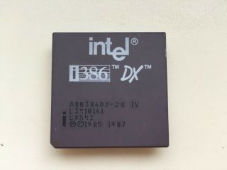 Intel A80386dx - 20 Iv,  386dx,  Rare Spec Sx542,  Vintage Cpu,  Gold,  Top Cond