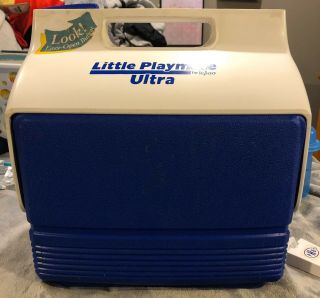 Vintage Igloo Little Playmate Ultra Blue & White Ice Chest Cooler