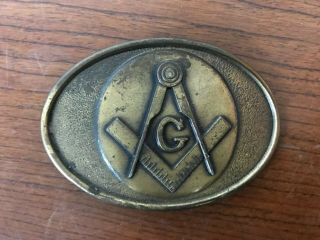 Vintage Masonic Oval Belt Buckle 70’s?