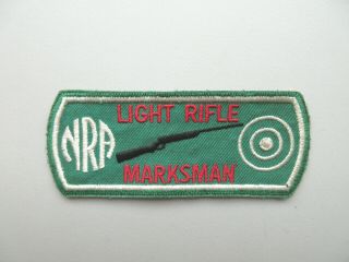 Vintage National Rifle Association Nra Light Rifle Marksman Patch