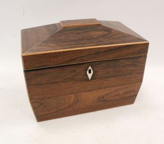 Vintage Rosewood Deep Trinket Box / Tea Caddy - L23