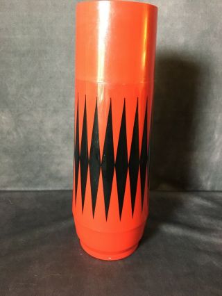 Vintage 1960s 1970s Red Black Stripe Thermo - Serv Thermos - One Pint