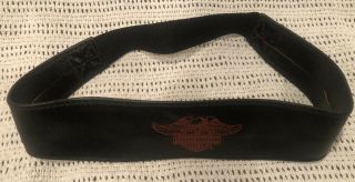 Harley Davidson Leather Headband W/elastic Back