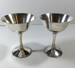 Set Of 2 Vintage Salem Silver Plated Wine Goblets Made In Portugal.  4.  75 X 3.  75