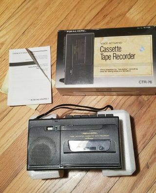Vintage Realistic Ctr - 76 Voice Actuated Cassette Tape Recorder