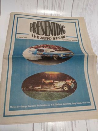 Vtg.  1972 N.  Y.  National Speedway,  Long Island The Auto Show Newspaper Ads,  Pics