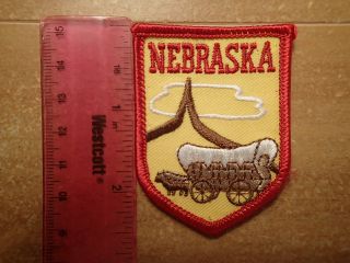 Vintage Embroidered Souvenir Patch - Nebraska - Chimney Rock/covered Wagon - Excellnt