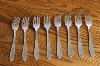 Vintage National Silver Co King Edward Silverplate Forks Set of 8 2