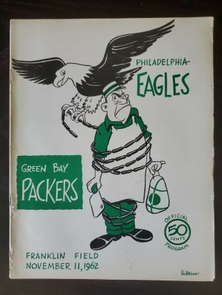 1962 Philadelphia Eagles Vs Green Bay Packers Program
