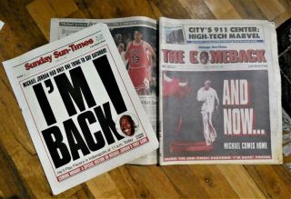 2 - Chicago Sun - Times The Jordan Comeback March 20th - 24th 1995 - Newspaper & Insert