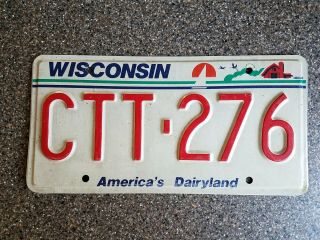 1990 Wisconsin Auto Car Truck License Plate Ctt 276