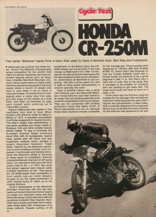 1975 Honda Cr - 250m Elsinore - 6 - Page Vintage Motorcycle Road Test Article