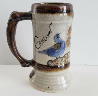 Vintage Ken Edwards El Palomar Tall Cancun Bird Mug Mexican Pottery