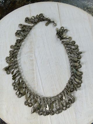 Vintage Tribal Jewelry Chain 21.  5 " By 1.  5 " Missing 2 Dangles (6885)