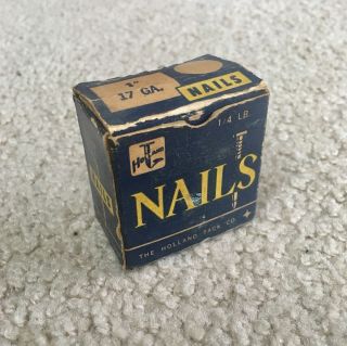 Vintage Holland Tack Co.  17 Ga.  1” Nails - Full 1/4 Pound Box - Baltimore,  Md