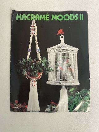 Vintage Macrame Pattern Booklet.  Macrame Moods Ii Leisure Time 1981