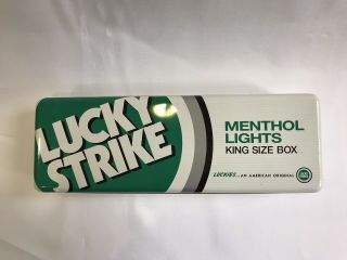 Lucky Strike Menthol Lights King Size Cigarette Tin Vintage