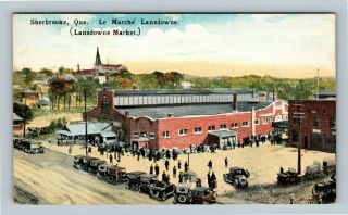 Sherbrooke Qc,  Lansdowne Market,  Quebec,  Vintage Postcard