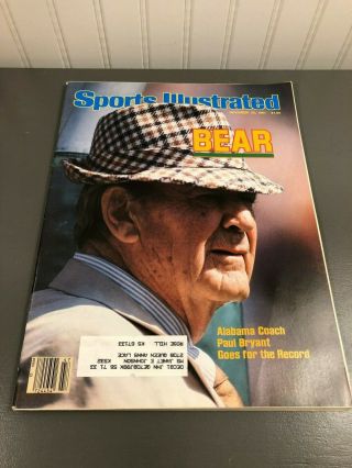 Vintage Sports Illustrated November 23 1981 Paul Bear Bryant Alabama Football