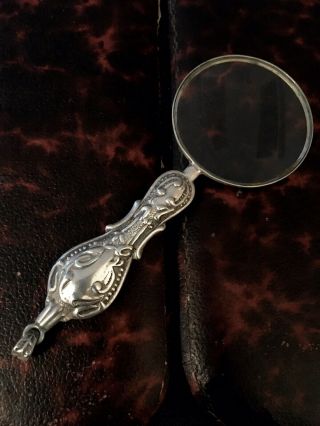 Antique Vintage Sterling Silver Magnifying Glass 2