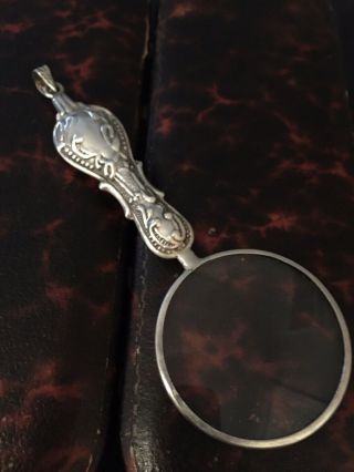 Antique Vintage Sterling Silver Magnifying Glass 3
