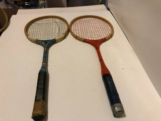 Vtg Retro Nos Ace And Jaspis Japan Made Badminton Wooden Racquets Short
