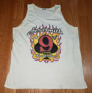 Aerosmith Rare Official Vintage 1997 Nine 9 Lives Tour Tank Top T - Shirt Xl Vg,