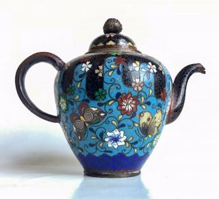 Antique Japanese Meiji Cloisonne Teapot