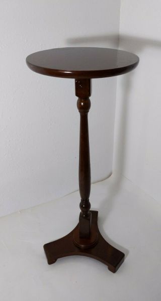 Vintage Bombay Company Mahogany Wood Round Pedestal Plant Stand Accent Table
