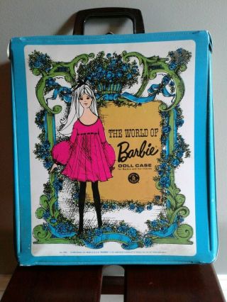 Vintage 1968 World Of Barbie Doll Case By Mattel With Clothes And Accessories