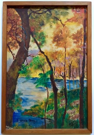 Vintage 40s Forest Landscape Impressionist Oil Painting “natures Glory”