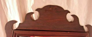 Antique MAHOGANY chippendale style mirror 16 1/2 x 30 mirror 12x20 2