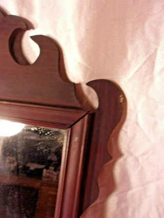 Antique MAHOGANY chippendale style mirror 16 1/2 x 30 mirror 12x20 3