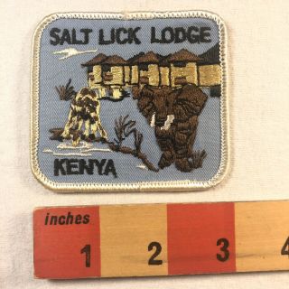 Vtg Sarova Salt Lick Lodge Kenya Africa Game Lodge Elephant Patch 04z
