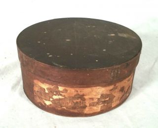 Antique 19th Century Early American Round Pantry Box In Finish