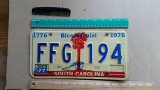 License Plate,  South Carolina,  1775 - 1783,  Revolutionary War,  Ffg Red Palmeto 194