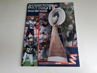 2002 Nfl England Patriots Yearbook Tom Brady Bowl Trophy Cover