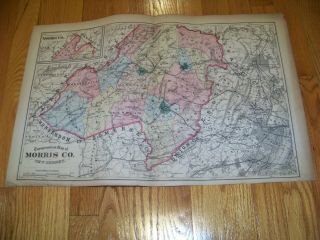 1872 Map F.  W.  Beers,  Comstock & Cline Morris County Newton Phillipsburg Nj