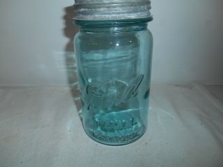 Vintage Ball Special Aqua Blue Wide Mouth Quart Canning Jar W/zinc Lid.  L@@k