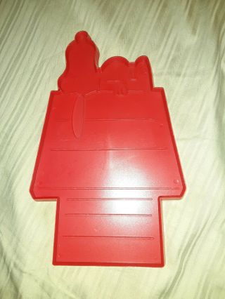 Vintage Large Peanuts Snoopy On Dog House Plastic Cookie Cutter