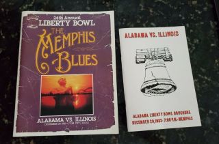 Alabama Vs Illinois 1982 Liberty Bowl Program & Brochure Bear Bryant 
