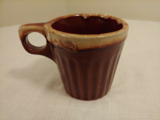 Vintage Monmouth Maple Leaf Brown Drip Glaze Coffee Cup Mug